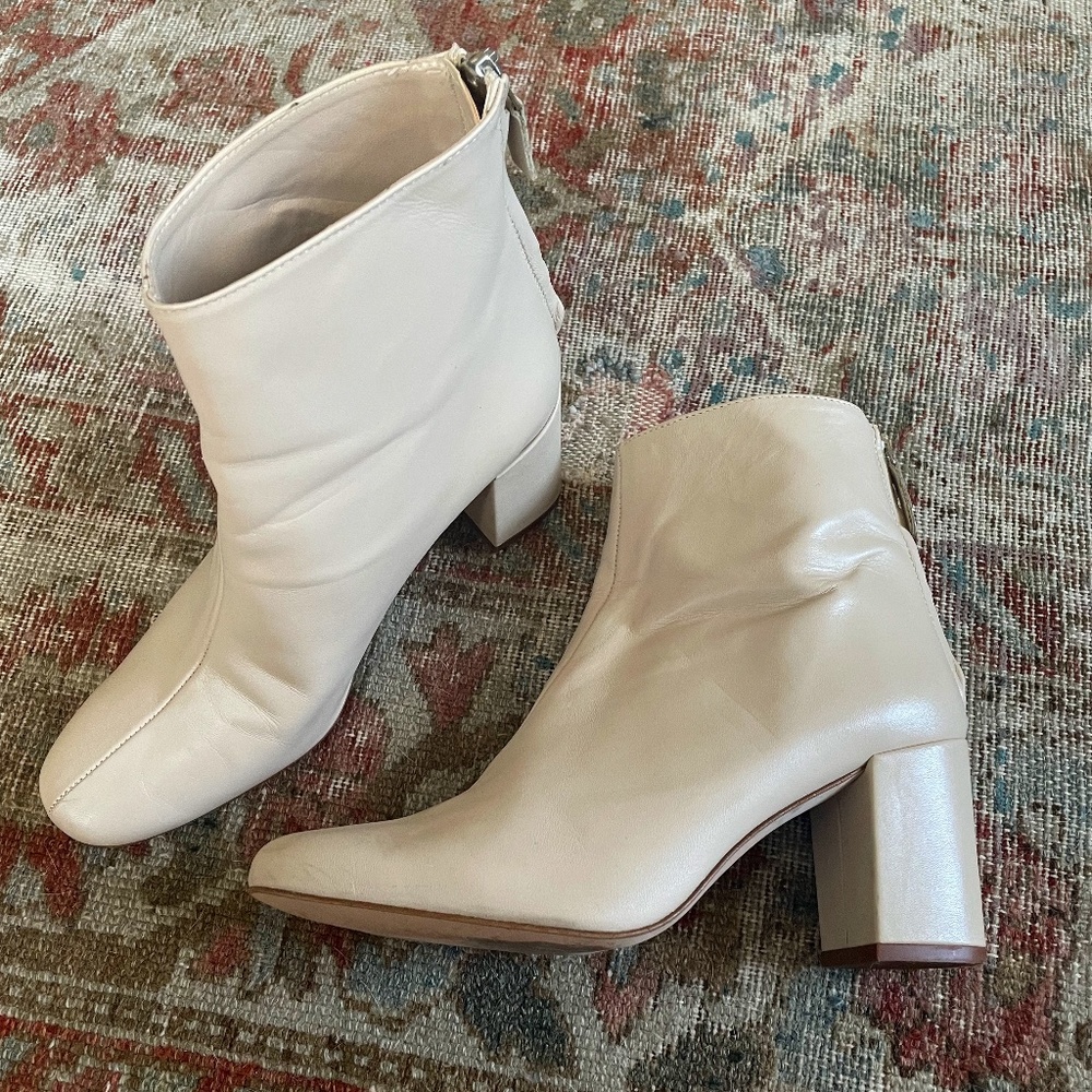 Nude Leather Zara Booties